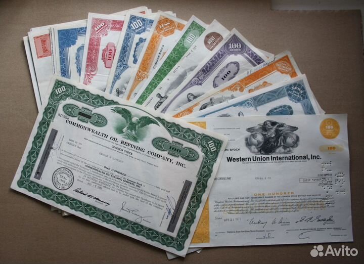 Бумажные деньги, Банкноты, Облигации, Акции