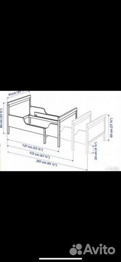 Детская кровать IKEA с матрасом