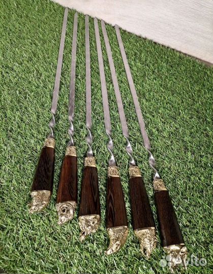 Набор шампуров без чехла - Разные звери плоское ле