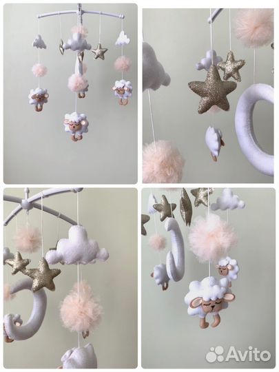 Мобиль в кроватку из фетра (новый)