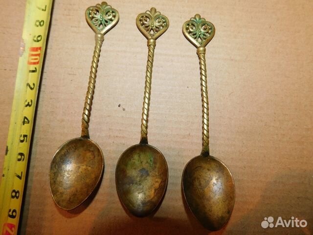 3 антикварные, миниатюрные ложечки периода ри