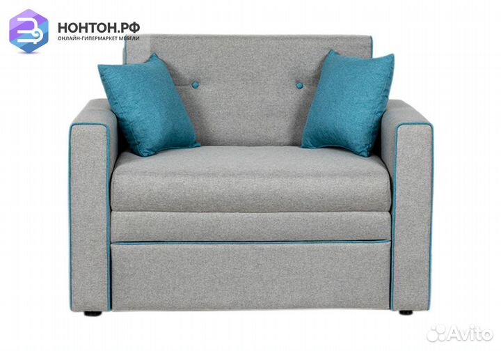 Кресло выкатное Найс светло-серое / бирюзовое