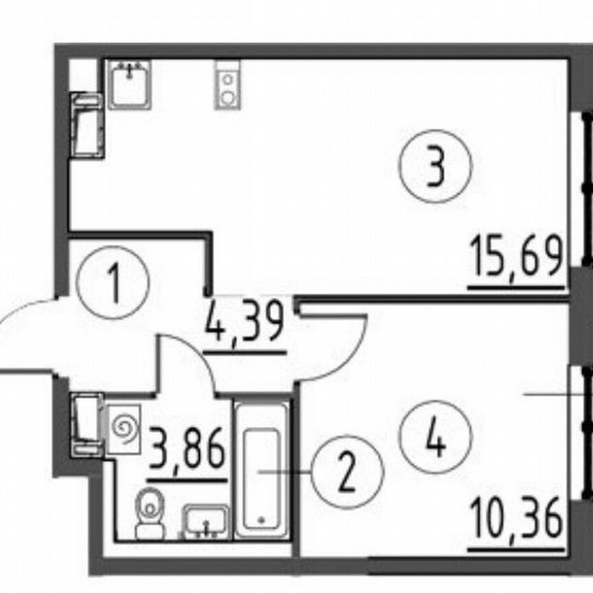 1-к. квартира, 34,3 м², 13/13 эт.