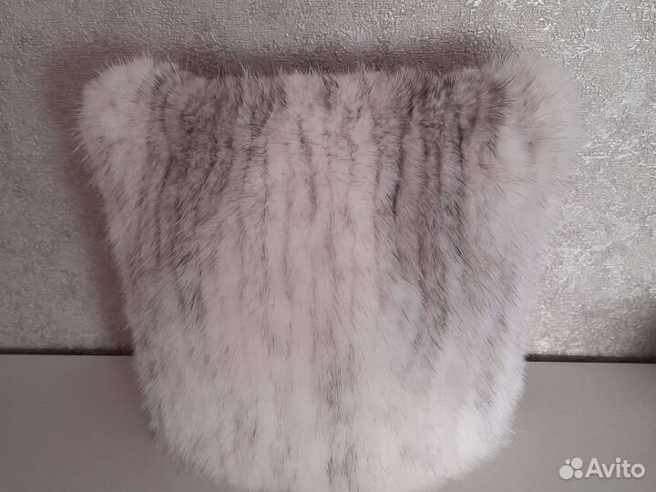 Шапка норковая вязанная женская