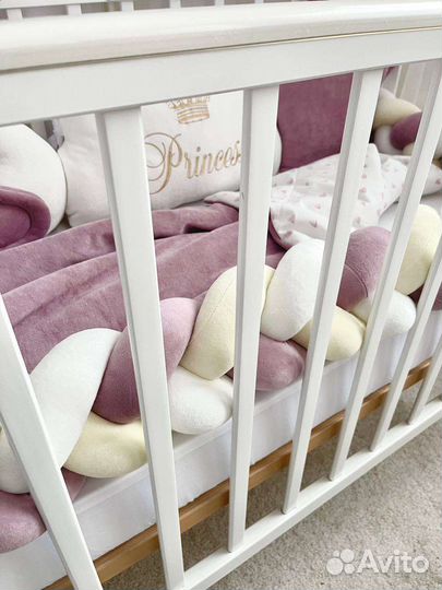 Бортики в кроватку косичка
