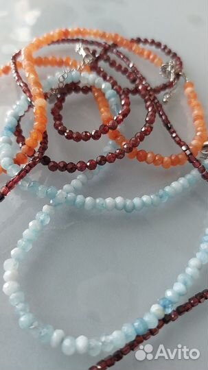 Бусы чокер натуральные камни