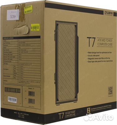 Корпус Zalman ZM-T7 ATX без бп черный 3x120mm 2x2