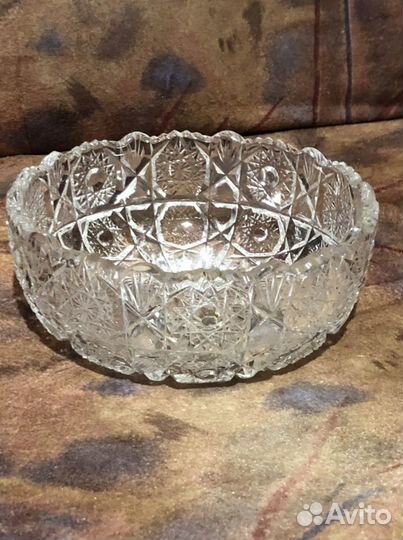 Ваза хрустальная СССР для фруктов (салатник)