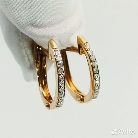 Золотые серьги с камнем