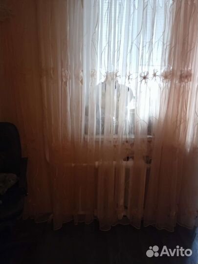 Шторы персиковые с цветами и жемчугом 8 м