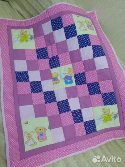 Лоскутное одеяло,ручная работа, 100/80см