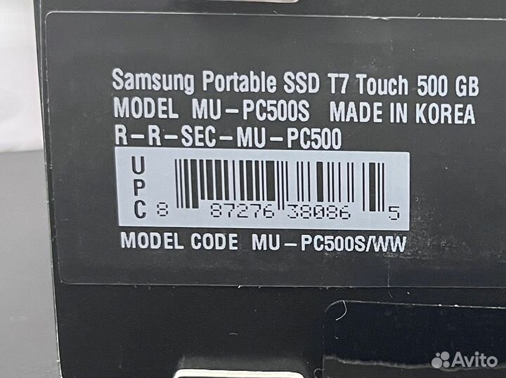 Samsung Portable SSD T7 Touch 500gb