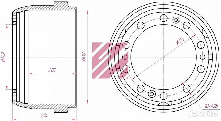 Барабан тормозной Вольво о.н. 1599010 (M1900033)