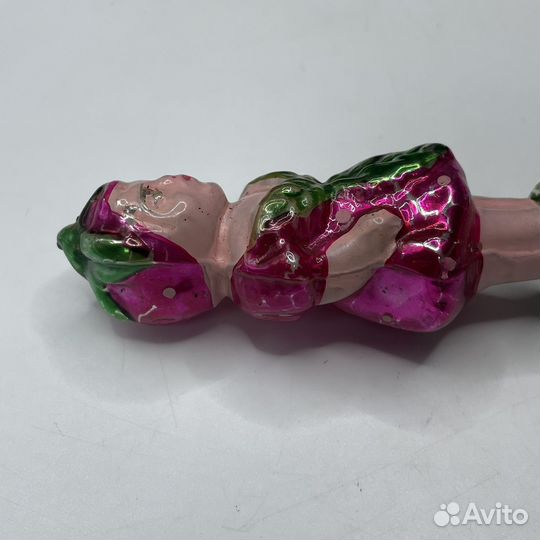 Редкая елочная игрушка Земляничка 10см СССР (сзр)