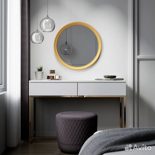 Зеркало в золотой раме 55 см В наличии