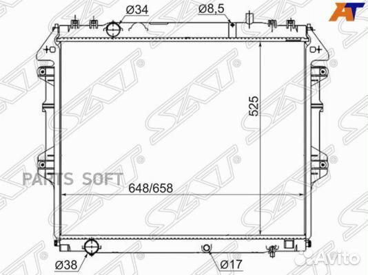 Радиатор охлаждения Тойота Хайлюкс 5LE 04- левый р