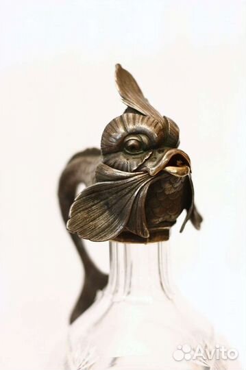 Графин рыба клеймо Фаберже серебро 84 штоф