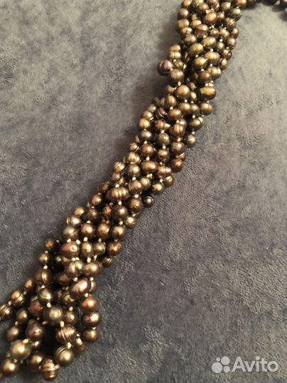 Бусы черный жемчуг