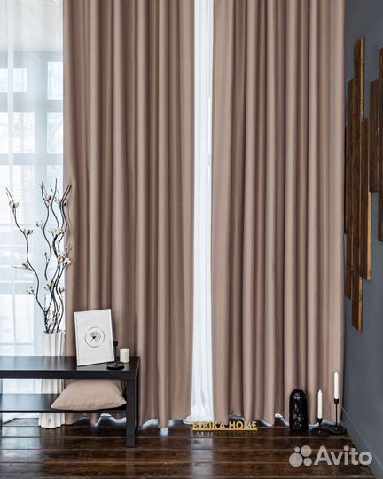 Шторы блэкаут Амадео дымчато-розовый новые пошив