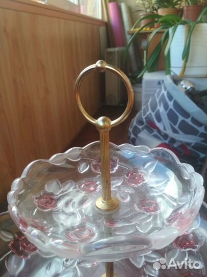 Ваза для фруктов хрустальная