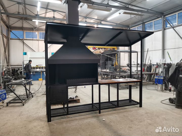 Мангальная зона с крышей