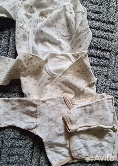 Шапка чепчик боди для новорожденных 56-62