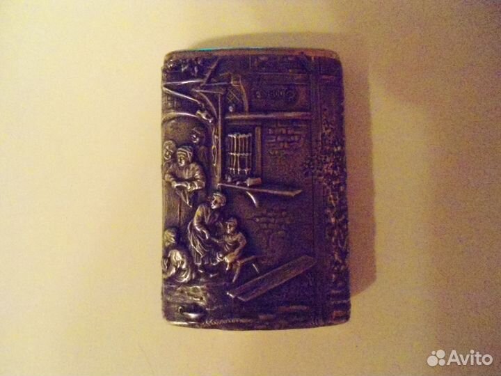 Старинная,серебрянная спичечница 900 пробы