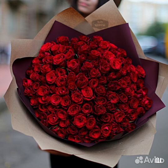 101 роза 51 25 15 Доставка цветы розы букеты