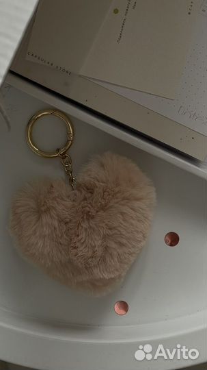Брелок сердце из меха
