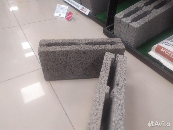 Перегородочный керамзитный блок с одной из баз