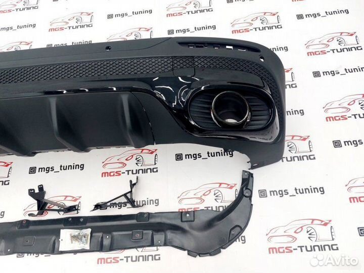 Диффузор + насадки 35 AMG черный Mercedes GLB X247