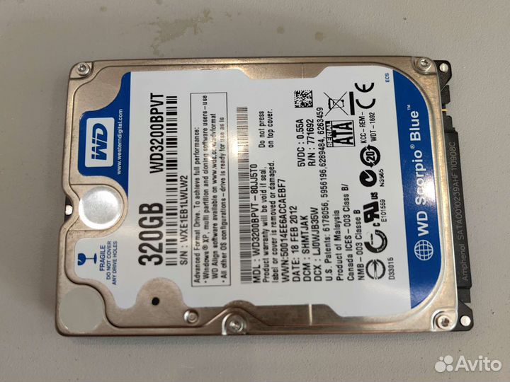 Жесткий диск WD Scorpio Blue 320Gb