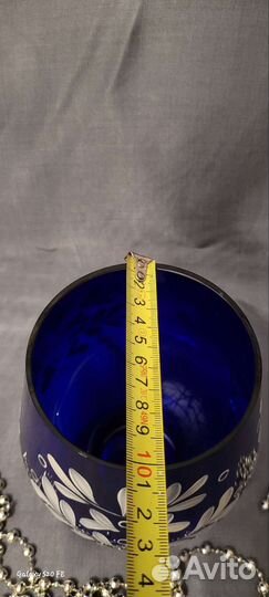 Ваза синее стекло СССР