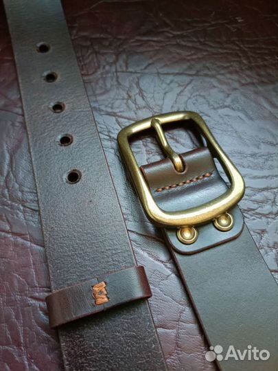 Мужской кожаный ремень ручная работа