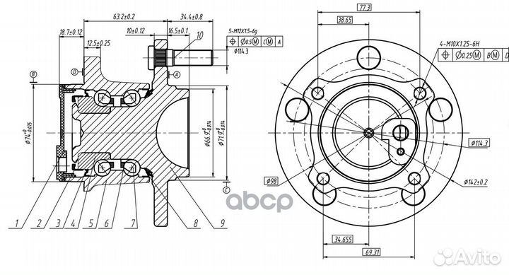 Ступица колеса в сборе mazda 3/5 all 03- GIM03039