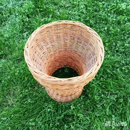 Ваза напольная плетёная из лозы кашпо для цветов