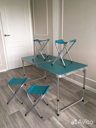 Набор для пикника, складной стол, 4 стула)