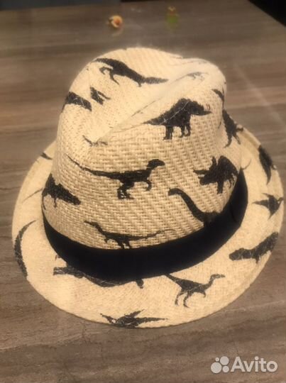 Шляпа соломенная на мальчика с динозаврами