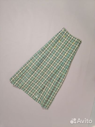 Длинная юбка в складку клетку Англия винтаж