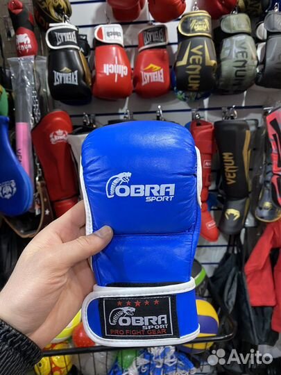 Перчатки крабы для мма и единоборств кожаные