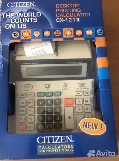 Калькулятор с печатью Citizen CX-121II