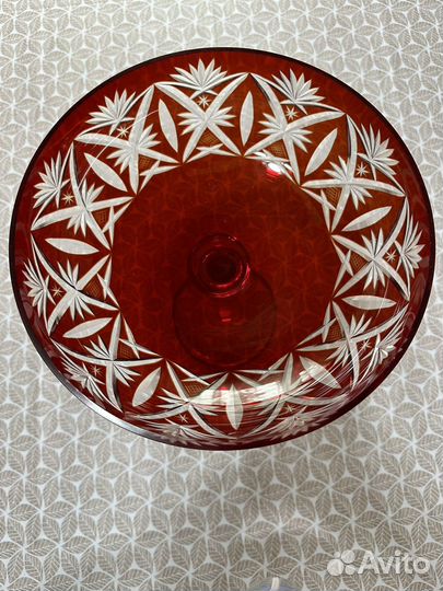 Ваза фруктовница времен СССР цветное стекло