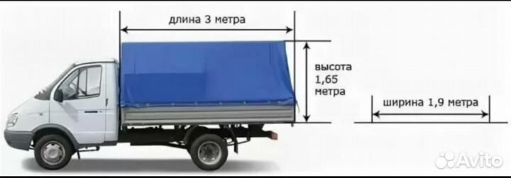 Грузоперевозки газель 3 метра 4.2 метра