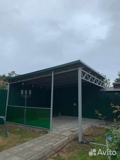 Навес двускатный