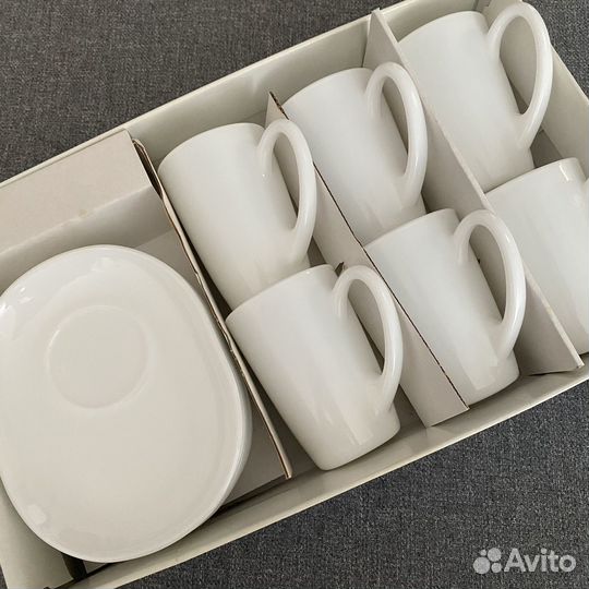 Набор чашек с блюдцем для чая и кофе