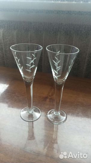 Фужеры и рюмки хрустальные