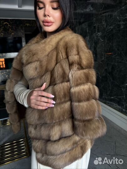 Шуба из премиального меха соболя тор-тор