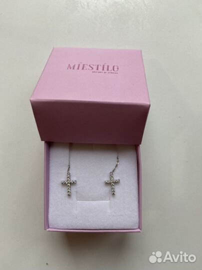 Серебряные серьги крестики MIE (miestilo)