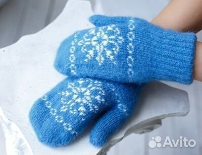 Варежки новые женские шерстяные зимние