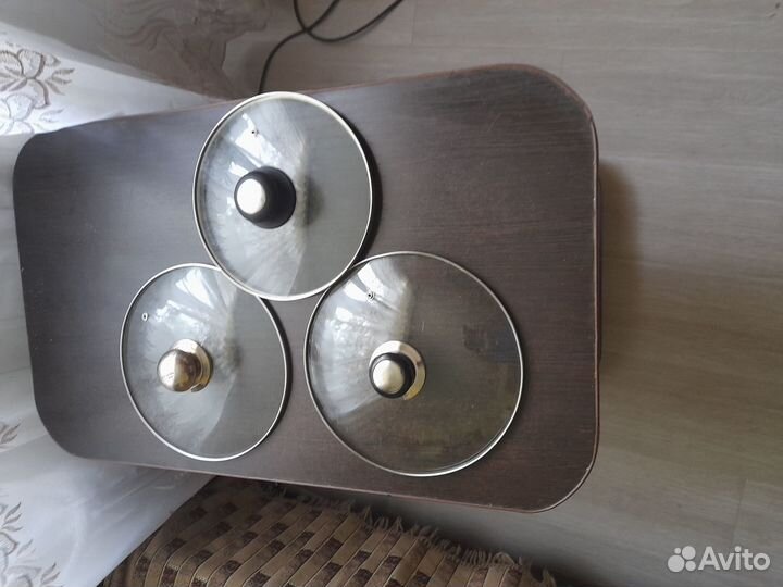 Крышки стеклянные 2шт д 26 см 1 д 22 см